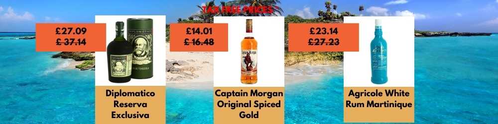 an extensive selection of rum at duty free prices